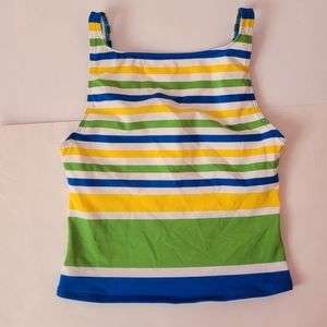 La Blanca By Rod Beattie  Striped Swim Top/ Size 10.